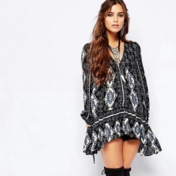 Free People Dresses & Skirts - Free People | Down By The Bay Dress in Black Print